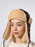 Шапка STETSON арт. 9290308 BOMBER CAP WOOL CHECK (синий / бежевый)